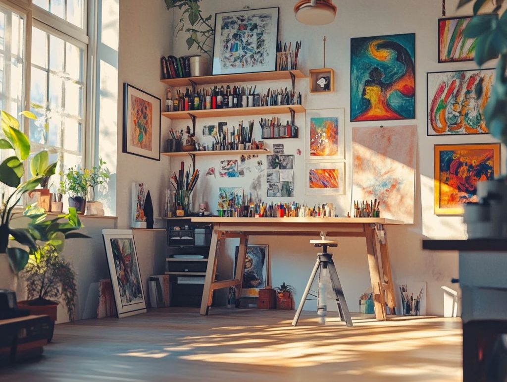 A well-organised, spacious house art studio