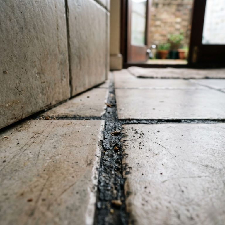 Cleaning Grout Between Floor Tiles When It’s Gone from Beige to Black