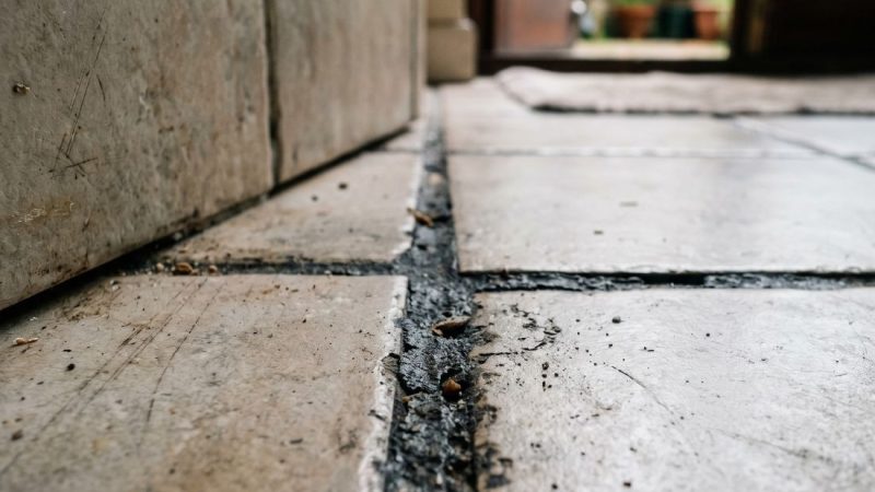 Cleaning Grout Between Floor Tiles When It’s Gone from Beige to Black